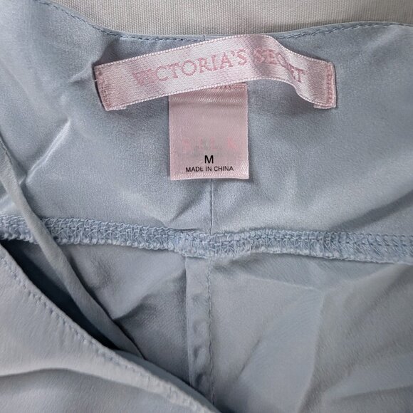 Y2k Soft Blue Cream Silk Lace Trim Chemise Slip Dress and Matching Robe - Picture 12 of 14